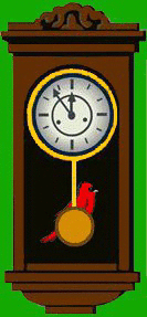 Clock. The Opposite Swing and Pendulum Shifting Left, Right...