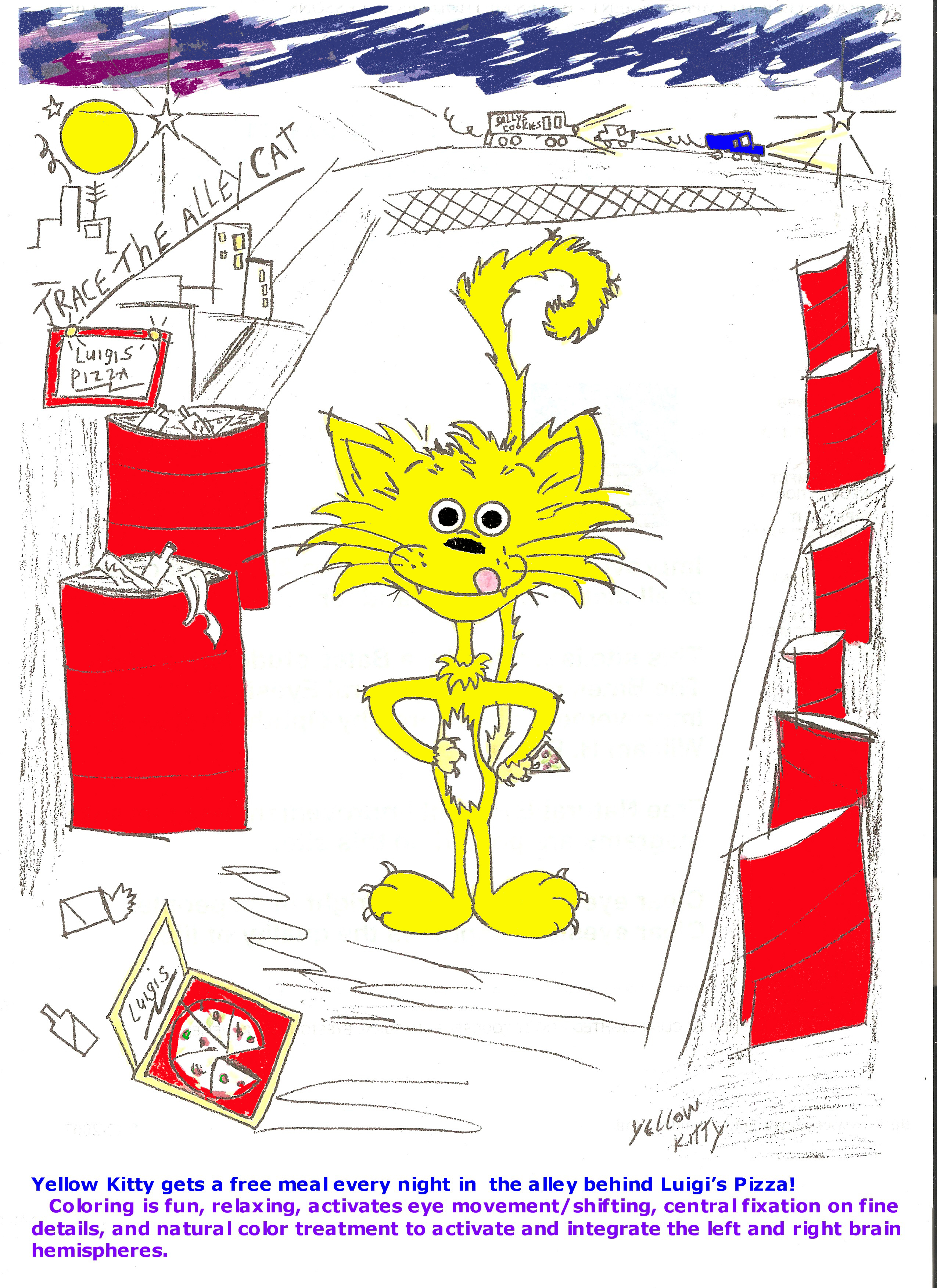 Coloring Book, Yellow Kitty